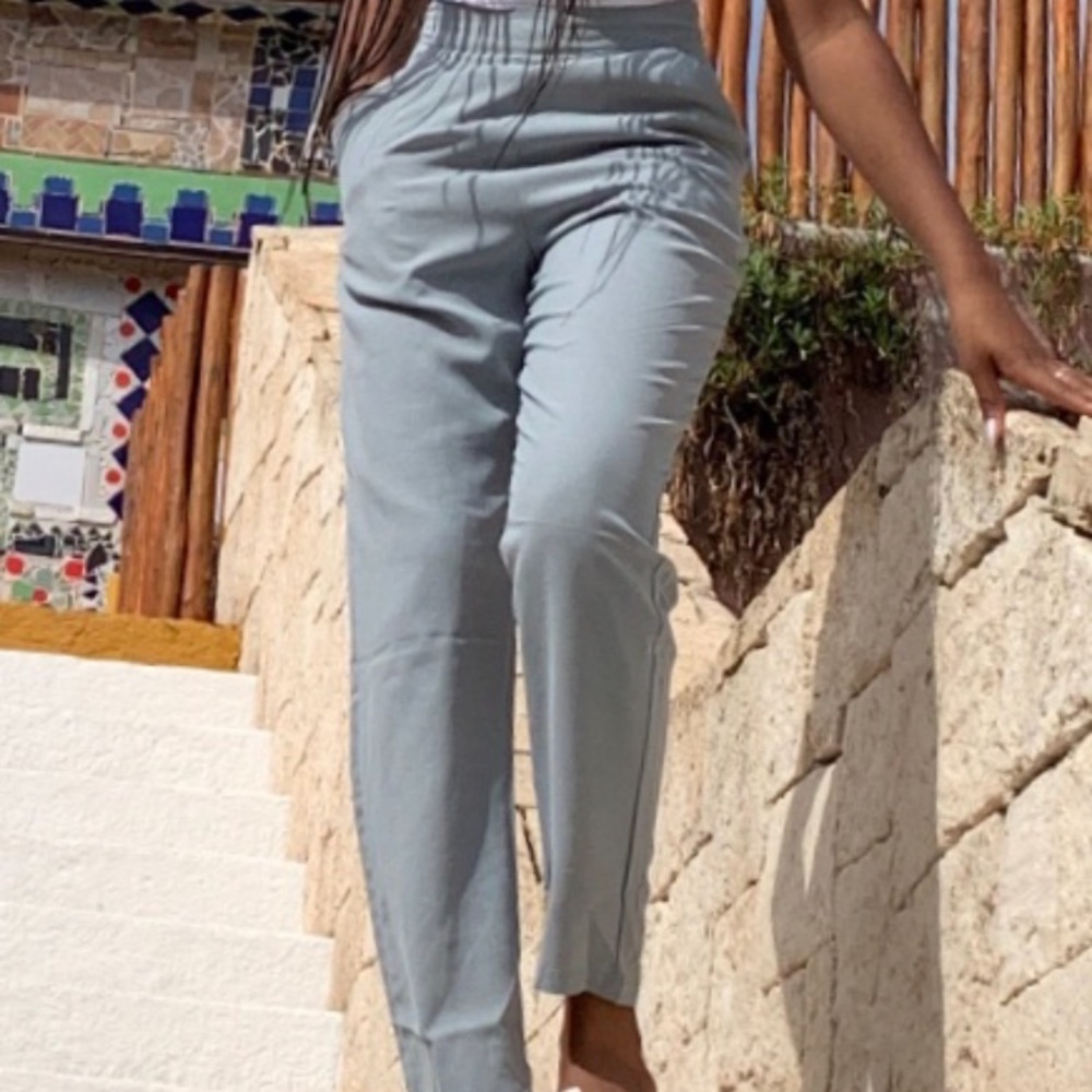 Prettylittlething baby blue casual pants